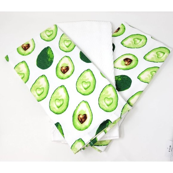 Green Avocado Kitchen Tea Hand Towels (Set of 3) - Picture 1 of 3